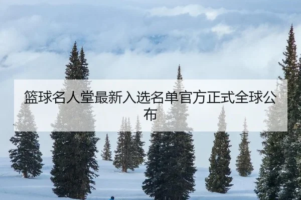 篮球名人堂最新入选名单官方正式全球公布